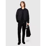 %100 Koton Slim Fit Desenli Kanvas Pantolon Erkek Siyah T-Shirt - 323A4TFHSE01T
