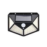 100 LED'li Güneş Enerjili Solar Duvar Apliği - 1200 Lümen Hareket Sensörlü 3 Modlu Bahçe Aydınlatması, Duvar Armatürü IP65 Su Geçirmez, 270° Geniş Açı, Siyah