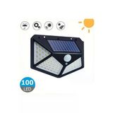 100 Ledli Solar Lamba Beyaz Led Işık Güneş Enerjili Yazlık Bahçe Duvar Kapı Aydınlatma Aplik Lambası Vitrin