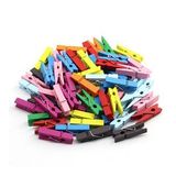 100 Lü Renkli Ahşap Mandal 2.5 Cm 12 Li Paket 1200 Adet