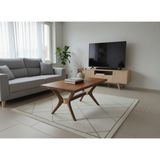 %100 Masif Ladin Ahşap Orta Sehpa Kelebek Ayaklı | Doğal Ceviz Tonları 120X60CM