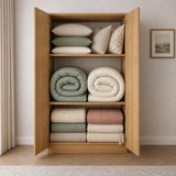 %100 Mdf 2 Kapaklı Yüklük - Çok Amaçlı Gardırop - Atlantik Çam - Ahşap