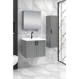%100 MDF - 65 cm Riva Banyo Dolabı + 30 cm Riva Boy Dolabı - Gri