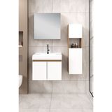 %100 MDF - 65 cm Saura Banyo Dolabı + 30 cm Saura Boy Dolabı - Beyaz