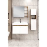 %100 MDF - 80 cm Saura Banyo Dolabı + 30 cm Saura Boy Dolabı - Beyaz