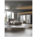 %100 Mdf Demre Yatak Odası Takımı - Beyaz - Açık Ceviz
