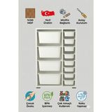 %100 Mdf Gövde Kolay Minifix Bağlantı 12 Çekmece Çok Amaçlı Oyuncak Dolabı - 12 Sepetli Beyaz Dolap