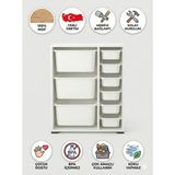 %100 Mdf Gövde Kolay Minifix Bağlantı 9 Çekmeceli Çok Amaçlı Oyuncak Dolabı - 9 Sepetli Beyaz Dolap