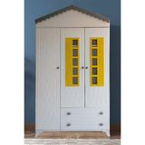 %100 Mdf Malzeme Çocuk Montesori Dolap ( Kapaklar Lake Boyalı ) - 135x210 - Beyaz