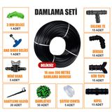 100 Metre Damla Sulama Sıstemı Setı Damlama Hortumu Ve Ek Parcaları Bahce Agac Fıdan Sebze Sulama Ekıpmanları Damlama Borusu