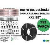 100 Metre Deliksiz Damla Sulama Borusu Ve Xxl Sulama Seti- 16 Mm