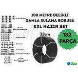 100 Metre Kendinden 33Cm Delikli Damla Sulama Borusu Ve Xxl Sulama Seti- 16 Mm