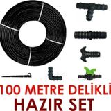 100 Metre Kendinden Delikli Damla Sulama Sistemi Ek Parçaları Damlama Borusu