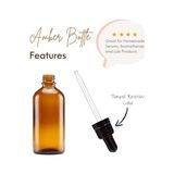 100 ml Cam Damlalıklı Şişeler - 4'lü Paket - Kurcalamaya Dayanıklı Yakalı Cam Pipetler - Uv Korumalı, Sızdırmaz Tasarım, Seyahat Için Ideal, Doldurulabilir - Aromaterapi, Kendin Yap Güzellik ve - Option-1