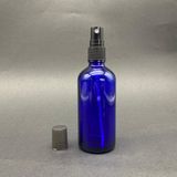 100 ml Cam Şişe Spreyli , 100 cc Siyah Spreyli Mavi Cam Şişe x 6 Adet