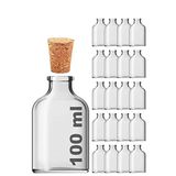 100 ml Düğün, Kına, Nişan, Kolonya, Koku, Hediyelik Şişesi Şeffaf Mantar Tıpalı 100 cc Cam Şişe (Şeffaf 20 Adet)