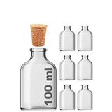 100 ml Düğün, Kına, Nişan, Kolonya, Koku, Hediyelik Şişesi Şeffaf Mantar Tıpalı 100 cc Cam Şişe (Şeffaf 6 Adet)