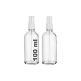 100 ml Kapaklı Beyaz Sprey Şeffaf 100 Cc Fısfıs Kolonya Dezenfektan Şeffaf Cam Şişe 2 Adet (Şeffaf Şişe | Beyaz Sprey, 100 ml)