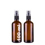 100 ml Kapaklı Siyah Sprey Amber 100 Cc Fısfıs Kolonya Dezenfektan Kahverengi Cam Şişe 2 Adet (Amber Şişe | Siyah Sprey, 100 ml)