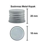 100 ml Şeffaf Piramit Sosluk 100 cc Kapaklı Kavisli Cam Şişe 6 Adet (Gümüş (Metal)) - 1/100 Toz Ceviz