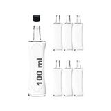 100 ml Şeffaf Piramit Sosluk 100 cc Kapaklı Kavisli Cam Şişe 6 Adet (Siyah (Plastik)) - standart