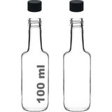 100 ml Şeffaf Standart Sosluk 100 cc Sızdırmaz Kapaklı Cam Şişe (2) - Option-1