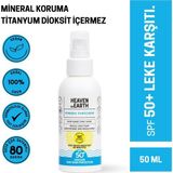 100 ml Spf 50+ Vegan Mineral Güneş Kremi Leke Karşıtı %100 Doğal Suya Dayanıklı Uva Uvb Çok Yüksek Koruma