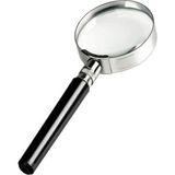 100 mm 1 Adet 6x Plastik Sap Çerçeveli 10 cm Merçek Okul Büro Ofis Krom Kaplama Büyüteç - Çok Renkli