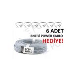 100 Mt Cctv Ahd Analog Sistem Için Kamera Kablosu 6 Adet Bnc Power Kablo