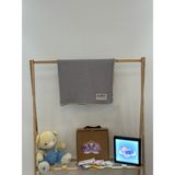 %100 Organik Pamuk 4 Kat Müslin Bebek Müslin & Çocuk Müslin Battaniyesi 100X120 cm Çoban Dikişli - Antrasit - 100 x 120 cm