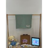 %100 Organik Pamuk 4 Kat Müslin Bebek Müslin & Çocuk Müslin Battaniyesi 100X120 cm Çoban Dikişli - Çağla Yeşili - 100 x 120 cm