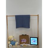 %100 Organik Pamuk 4 Kat Müslin Bebek Müslin & Çocuk Müslin Battaniyesi 100X120 cm Çoban Dikişli - İndigo - 100 x 120 cm
