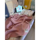 %100 Organik Pamuk 4 Kat Müslin Bebek Müslin & Çocuk Müslin Battaniyesi 100X120 cm Çoban Dikişli - Pudra Pembe - 100 x 120 cm