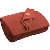 %100 Organik Pamuk Örgü Battaniye – Gots Sertifikalı, Hafif, Nefes Alabilir Ve Rahat Yapısıyla Kanepe, Yatak Ve Ev Dekorunda Boho Vintage Tarzı (Mercan Kiremit, 130X150)