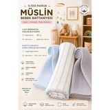 %100 Organik Pamuklu Kumaştan Üçlü Bebek Çocuk Battaniye Seti ( Xl Boy ) ( Oeko-Tex Sertifikalıdır ) - Mavi