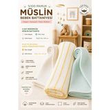 %100 Organik Pamuklu Kumaştan Üçlü Bebek Çocuk Battaniye Seti ( Xl Boy ) ( Oeko-Tex Sertifikalıdır ) - Sarı