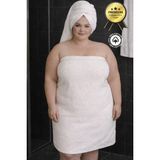%100 Pamuk 100X 200 Battal Boy 1350 gr Banyo Havlusu - Beyaz