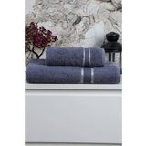 %100 Pamuk 2 Parça Kadın/Erkek Banyo Duş Hamam Havlu Seti 90x150 Cm (Antrasit)