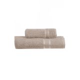 %100 Pamuk 2 Parça Kadın/Erkek Banyo Duş Hamam Havlu Seti 90x150 Cm (Bej)
