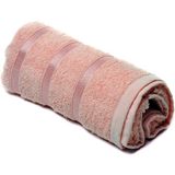 %100 Pamuk 3 Çizgi Desen El & Yüz Havlu 50X90 - Açık - Pembe - 50 x 90 cm