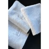 %100 Pamuk 30 X 30 Cm 3lü Havlu Seti | Banyo Otel | Beyaz Renk | Soura | Kenar Siyah Özel Işlemeli