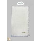 %100 Pamuk 4 Katlı Müslin Bebek Battaniyesi 100X120 cm – Yumuşak&doğal, Saçaklı Örtü - Beyaz