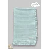 %100 Pamuk 4 Katlı Müslin Bebek Battaniyesi-Mint Renk 100X120 cm – Yumuşak&doğal, Saçaklı Örtü - Mint Yeşili - 100 x 120 cm