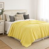 %100 Pamuk 4 Katlı Müslin Yatak Örtüsü Limon Sarısı Renk Tek Kişilik 160x230 Cm.