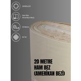 %100 Pamuk 46 Tel Amerikan Bezi Ham Bez Punch Kumaş - Krem 2000x220 cm