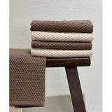 %100 Pamuk 4'lü Fango Kahverengi El Havlu Seti - 30x50 Cm Çeyizlik, Misafir, Mutfak, Banyo İçin Havlu Krem - Kahve - Pudra
