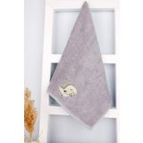 100 Pamuk 50X90 Gri Nakisli El / Yuz Havlusu