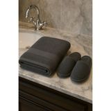 %100 Pamuk 70X140 cm Banyo Havlusu (Kaymaz Havlu Banyo Terliği Hediye) - 70 x 140 cm - Antrasit