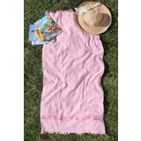 %100 Pamuk Baskılı 70x150 Plaj Havlusu PEMBE