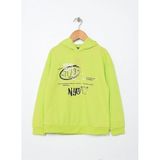 %100 Pamuk Baskılı Kapüşonlu Erkek Çocuk Yeşil Sweatshirt/hoodie/üst Giyim 1451 Yeşil